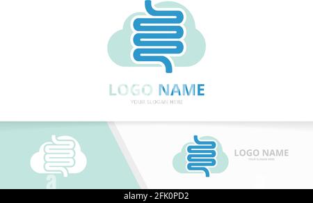 Vektor Darm und Wolke Logo Kombination. Einzigartige Designvorlage für das Colon-Logo. Stock Vektor