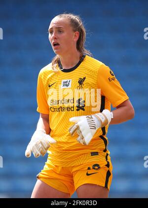 Chesterfield, England, 25. April 2021. Rylee Foster aus Liverpool während des Spiels der FA Women's Championship im Technique Stadium, Chesterfield. Bildnachweis sollte lauten: Simon Bellis / Sportimage Stockfoto