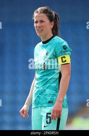 Chesterfield, England, 25. April 2021. Niamh Fahey aus Liverpool während des Spiels der FA Women's Championship im Technique Stadium, Chesterfield. Bildnachweis sollte lauten: Simon Bellis / Sportimage Stockfoto