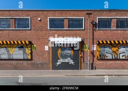 Veranstaltungsort für Secret Space-Veranstaltungen in River Street, Digbeth, Birmingham, Großbritannien Stockfoto