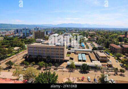 Die am See gelegene Stadt Kisumu in Kenia wurde aus einem Hochhaus geschossen. Stockfoto