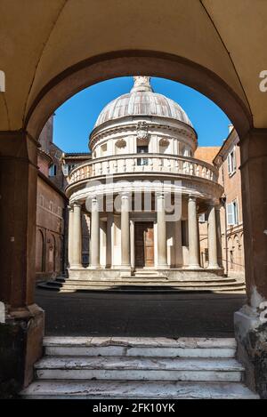 Tempietto di San Pietro in Montorio, Tempel Tempietto del Bramante, Gianicolo, Trastevere, Rom, Latium, Italien, Europa Stockfoto