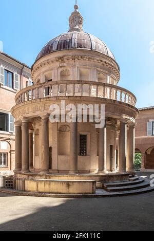 Tempietto di San Pietro in Montorio, Tempel Tempietto del Bramante, Gianicolo, Trastevere, Rom, Latium, Italien, Europa Stockfoto