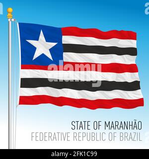 Staat Maranhao, offizielle regionale Flagge, Brasilien, Vektorgrafik Stock Vektor