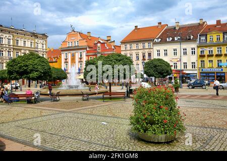 Polen, walbrzych, Markt, Niederschlesien, Polen, wadowice, Denkmal von Johannes Paul II., woiwodschaft Kleinpolen. Stockfoto