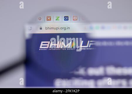 New York, USA - 26. April 2021: NAHAUFNAHME des BHIM-Logos auf Website-Seite, illustrative redaktionelle Verwendung Stockfoto