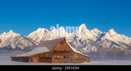 T.M. Molton Barn in der Mormon Row in Jackson Hole Wyoming Stockfoto