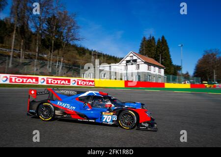 Stavelot, Belgien, 27/04/2021, 70 Garcia Esteban (che), Duval Loic (Fra), NATO Norman (Fra), Realteam Racing, Ereca 07 - Gibson, Aktion während des Prologs der FIA-Langstrecken-Weltmeisterschaft 2021 auf dem Circuit de Spa-Francorchamps, vom 26. Bis 27. April in Stavelot, Belgien - Foto Florent Gooden / DPPI Stockfoto