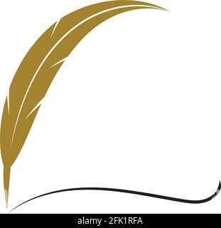 Feather pen schreiben Zeichen logo app Symbole Vorlage Stock Vektor