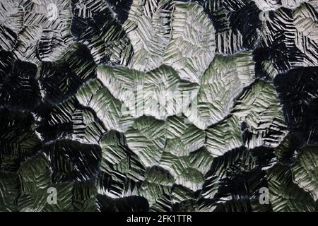Glasplatte, abstrakter Hintergrund, grünliche Farbe Stockfoto
