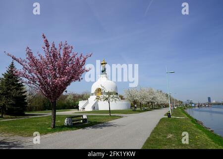 Wien, Österreich. Friedensagode an der Donau in Wien Stockfoto