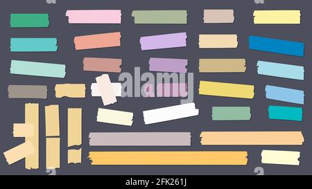Washi farbige Bänder. Scrapbook dekorative klebrige Klebestreifen Papiere Vektor Sammlung Stock Vektor