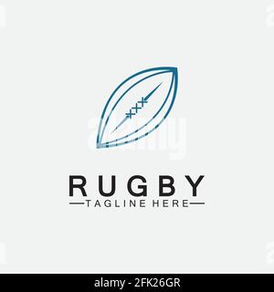 Rugby Ball American Football Icon Vektor-Logo-Vorlage Stock Vektor