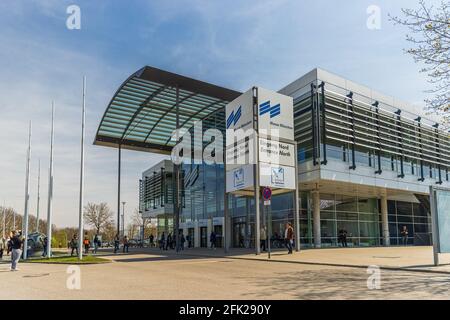 Impfzentrum Bayerisches Impfzentrum in München, Deutschland Stockfoto