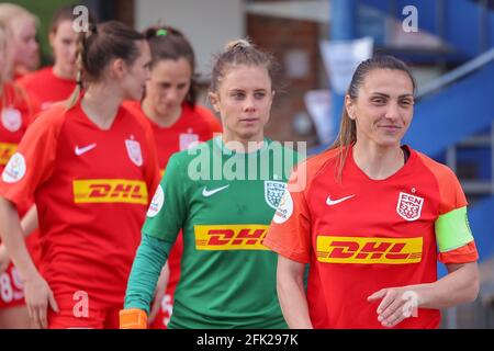 Brondby, Dänemark 21. April 2021. Florentina olar (11) des FC Nordsjaelland vor dem Spiel der Gjensidige Kvindeliga zwischen Brondby IF und FC Nordsjaelland im Brondby Stadion in Brondby, Dänemark. (Bildnachweis: Gonzales Photo - Rune Mathiesen). Stockfoto