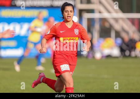 Brondby, Dänemark 21. April 2021. Dajan Hashemi (22) vom FC Nordsjaelland, gesehen beim Gjensidige Kvindeliga-Spiel zwischen Brondby IF und FC Nordsjaelland im Brondby Stadion in Brondby, Dänemark. (Bildnachweis: Gonzales Photo - Rune Mathiesen). Stockfoto