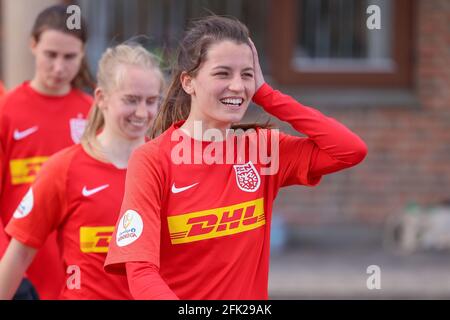 Brondby, Dänemark 21. April 2021. Amalie Littau (3) vom FC Nordsjaelland beim Gjensidige Kvindeliga-Spiel zwischen Brondby IF und FC Nordsjaelland im Brondby Stadion in Brondby, Dänemark. (Bildnachweis: Gonzales Photo - Rune Mathiesen). Stockfoto