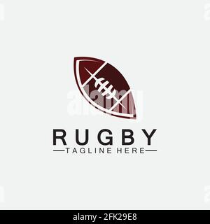 Rugby Ball American Football Icon Vektor-Logo-Vorlage Stock Vektor