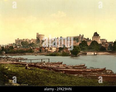 Windsor Castle und die Themse um 1890-1900 Stockfoto