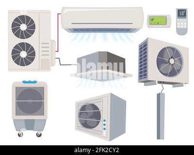 Blasen Sie den Filter. Klimaanlage Lüftungssysteme Heim Wind Werkzeuge Vektor Cartoon Illustration Stock Vektor