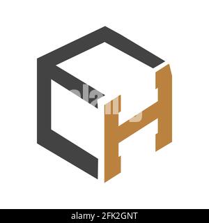 HE, EH, E UND H Abstraktes Initial Monogram Letter Alphabet Logo Design Stock Vektor
