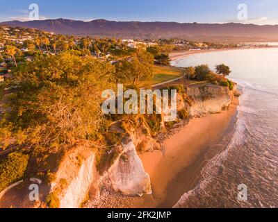 Luftaufnahme des Shoreline Park, Santa Barbara, Kalifornien Stockfoto