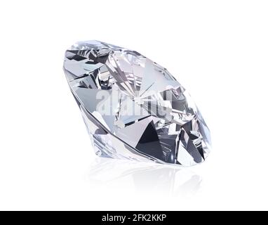 Diamant isoliert auf weißem Hintergrund. 3d-Illustration. Stockfoto