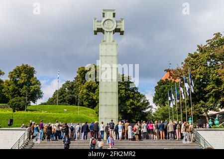 TALLINN, ESTLAND - 23. AUGUST 2016: Unabhängigkeitskrieg Siegessäule in Tallinn, Estland Stockfoto