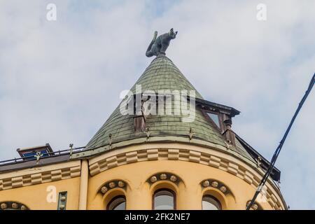 Detail des Katzenhauses im Zentrum von Riga, Lettland Stockfoto