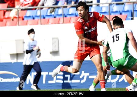 Hanazono Rugby Stadium, Higashi Osaka, Japan. April 2021. Ryohei Yamanaka, 24. April 2021 - Rugby : Japan Rugby Top League 2021 Spiel zwischen Mitsubishi Heavy Industries Sagamihara DYNABOARS 17-50 Kobe Steel Kobelco Steelers im Hanazono Rugby Stadium, Higashi Osaka, Japan. Quelle: SportsPressJP/AFLO/Alamy Live News Stockfoto