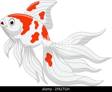 Cartoon Goldfisch auf weißem Hintergrund Stock Vektor