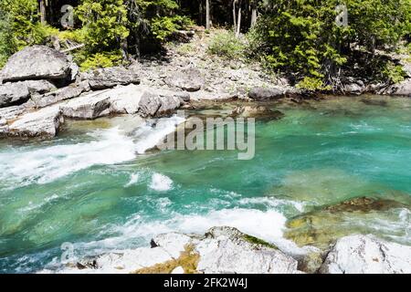 McDonald Creek im Glacier National Park, USA Stockfoto