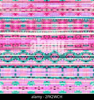 Nahtloser Kelim-Teppich Mit Quadratischen Pixelmustern Stockfoto