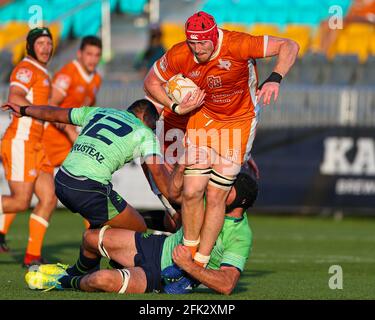 Austin, TX, USA. April 2021. Die Austin Gilgronis spielen am 25. April 2021 in Austin, Texas, die Seattle Seawolves in einem Major League Rugby Match. Austin Won, 42-15. Quelle: Scott Coleman/ZUMA Wire/Alamy Live News Stockfoto