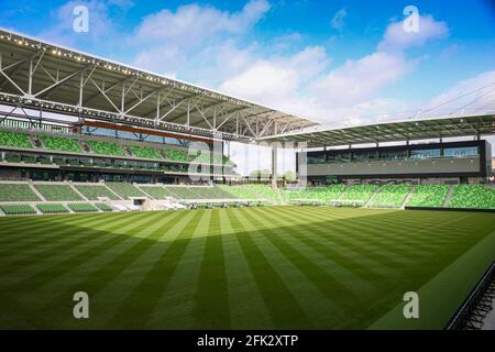 Austin, TX, USA. April 2021. Q2 Stadium, Heimstadion des FC Austin, in Austin, Texas. Quelle: Scott Coleman/ZUMA Wire/Alamy Live News Stockfoto