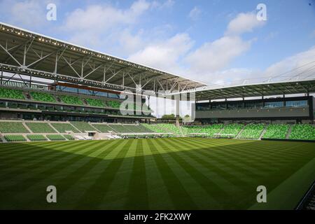 Austin, TX, USA. April 2021. Q2 Stadium, Heimstadion des FC Austin, in Austin, Texas. Quelle: Scott Coleman/ZUMA Wire/Alamy Live News Stockfoto