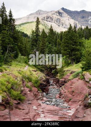 Red Rock Canyon im Waterton Lakes Nationalpark, Kanada Stockfoto