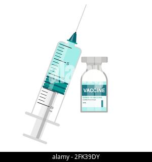 Coronavirus covid-19 Healthcare medizinischer Grippe- und Virusimpfstoff. Stock Vektor