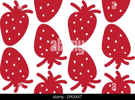 Nahtloses Muster aus Aquarell-Erdbeeren - Vektorgrafik. Stock Vektor