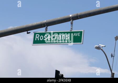 Compton, California, USA 27. April 2021 EINE allgemeine Sicht auf die Atmosphäre des Mordes Standort des Produzenten Terry Carter, der am 29. Januar 2015 von Marion Shug Knight von Death Row Records in Tam's Burgers in der 1201 Rosecrans Avenue in Compton, Kalifornien, USA, überführt wurde. Foto von Barry King/Alamy Stockfoto Stockfoto