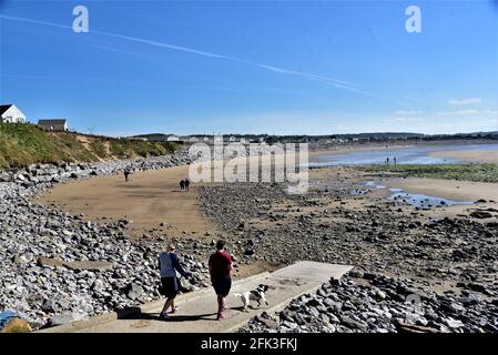 Trecco Bay Holidays, Trecco Bay, Porthcawl, Bridgend, South Wales. Immer mehr Menschen werden einen Aufenthalt oder Urlaub, 2021 Sommer Stockfoto