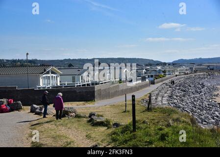 Trecco Bay Holidays, Trecco Bay, Porthcawl, Bridgend, South Wales. Immer mehr Menschen werden einen Aufenthalt oder Urlaub, 2021 Sommer Stockfoto