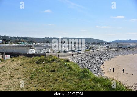 Trecco Bay Holidays, Trecco Bay, Porthcawl, Bridgend, South Wales. Immer mehr Menschen werden einen Aufenthalt oder Urlaub, 2021 Sommer Stockfoto