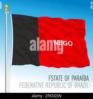 Staat Paraiba, offizielle regionale Flagge, Brasilien, Vektorgrafik Stock Vektor