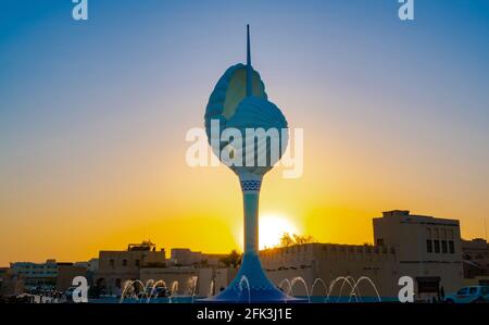 Der neue Pearl Roundabout in Al Wakrah Beach. Katar, Al wakrah Strand Stockfoto