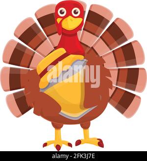 Thanksgiving-truthahn mit Honigglas-Ikone. Cartoon von Thanksgiving türkei mit Honig Glas Vektor-Symbol für Web-Design isoliert auf weißem Hintergrund Stock Vektor