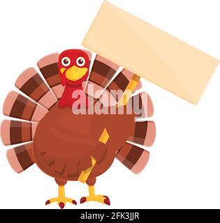 Thanksgiving türkei Bannersymbol nehmen. Cartoon von Thanksgiving türkei Nehmen Banner Vektor-Symbol für Web-Design isoliert auf weißem Hintergrund Stock Vektor