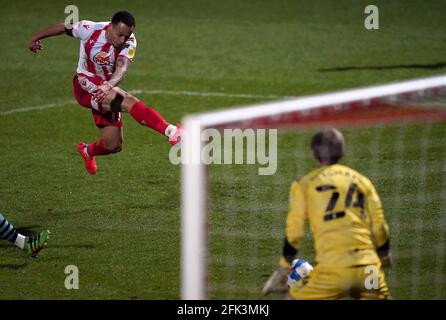 Aktenfoto vom 02-03-2021 von Stevenage's Elliott List. Bilddatum: Dienstag, 2. März 2021. Ausgabedatum: Mittwoch, 28. April 2021. Stockfoto