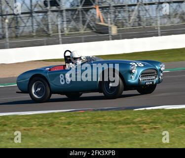 Adrian King, David Cottingham, AC Ace Bristol, FISCar Historic 50er Jahre, Hawthorn Trophy Cars, Hawthorn International und Tom Cole Trophies Rennen um 1950' Stockfoto