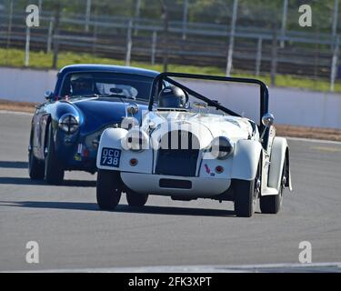 Alan House, Morgan +4, FISCar Historic 50s, Hawthorn Trophy Cars, Hawthorn International und Tom Cole Trophies Rennen für die 50er Jahre des Sports Racing und GT C Stockfoto